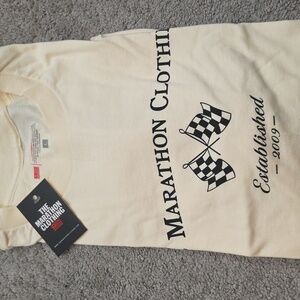 Cream Men's Shirt. Size LARGE. THE MARATHON CLOTHING BRAND. NEW.
